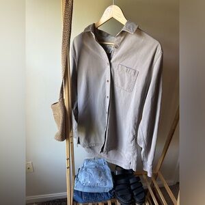 LL Bean Taupe Button Down